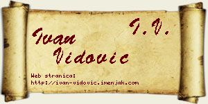Ivan Vidović vizit kartica